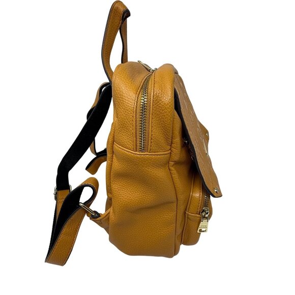 Steve Madden Mustard Yellow Faux Leather Embossed Logo Mini Backpack  Tassel - Picture 2 of 10
